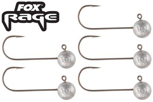 Fox Rage Pike Predator Fishing Micro Jigs with Super Sharp Hook size 2 6g x 5