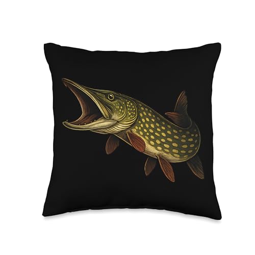 Northern Pike Enthusiast's Catch Throw Pillow