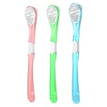 Y-Kelin - Raschietto per lingua per adulti e lingua, con spazzola bifacciale, design morbido, 3 colori (3 packs)