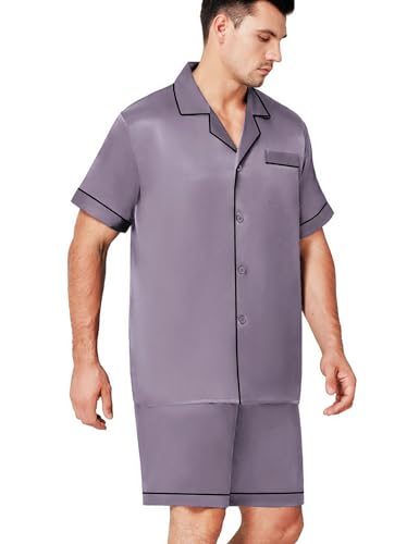 Mens Satin Short Pajamas Set Sleepwear Loungewear S~4XL