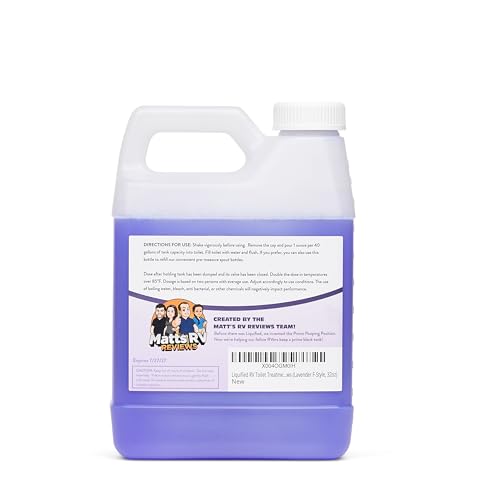 Liquified RV Toilet Treatment - Black Holding Tank Digester - Odor Eliminator - Lavender Scent - Matts RV Reviews (Lavender F-Style, 32oz)