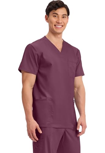 Image of Cherokee WW Revolution V-Neck Scrub Top for Men with 3 Pockets