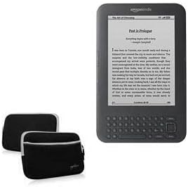 BoxWave Case Compatible with Kindle (3rd Gen 2010) - SoftSuit with Pocket, Soft Pouch Neoprene Cover Sleeve Zipper Pocket - Jet Black