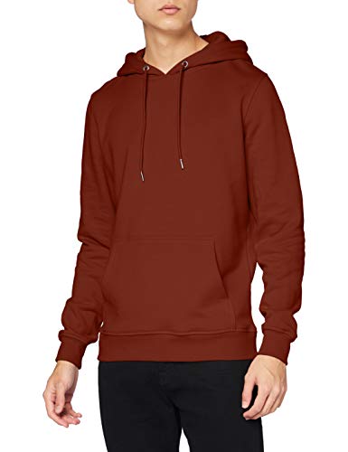 Preisvergleich Produktbild Urban Classics Herren Kapuzenpullover Basic Sweat Hoodie, einfarbiger Kapuzensweater mit Känguru Tasche, Kapuze verstellbar - Farbe rusty, Größe S