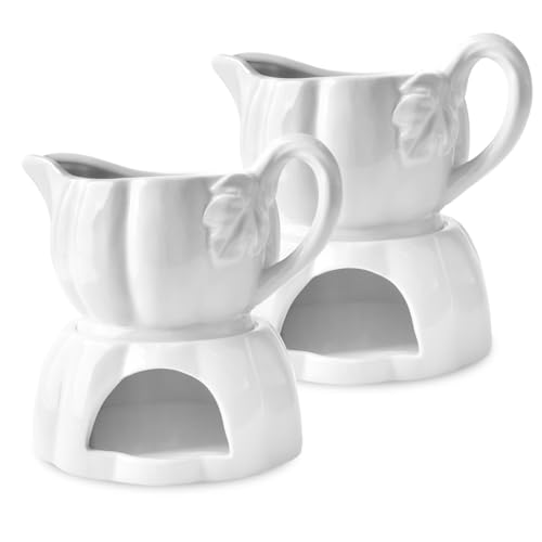 Gravy Boat with Warmer – 18 Oz Dripless Gravy Bowl