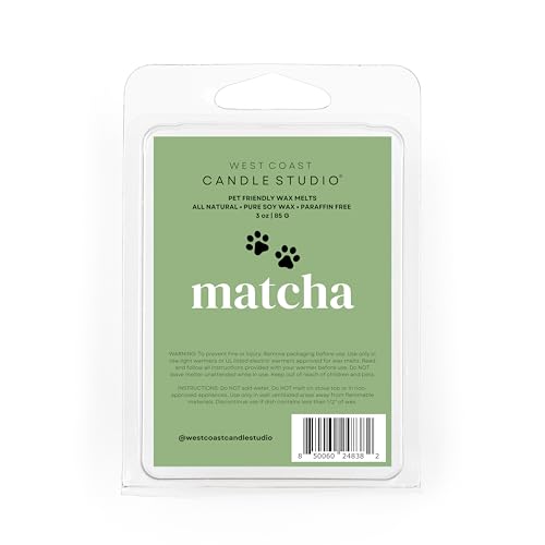 Image of Pet Safe Wax Melts for Dogs | Non Toxic Soy Wax Melts | Natural, Paraffin-Free, Clean Burning | Odor Eliminating Wax Cubes | Matcha