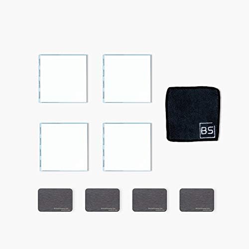 Bravestorming Mover Erase, Stackable and Magnetic Mini Whiteboard on The Palm, 72x72x3mm, Pack of 4 (Pen Included) (White), Art Supplies for School and Office Projects and Presentations