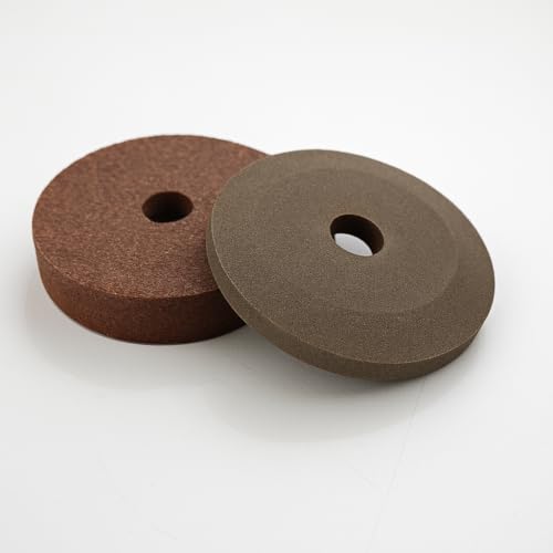 COFFEEE Juego de 2 esmeriles para rebanadora Ø51 mm – Taza gruesa Ø51 mm × 12 mm × Ø 8 mm y escalón fino Ø51 mm × 7 mm × Ø8 mm – Discos abrasivos profesionales compatibles Berkel, Manconi, RGV