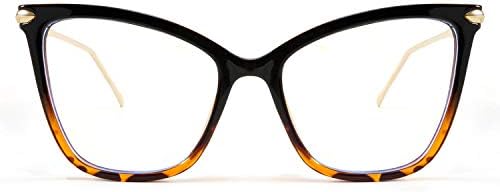 FEISEDY Oversized Cat Eye Glasses Frame Blue Light Blocking Eyewear for Women B2589