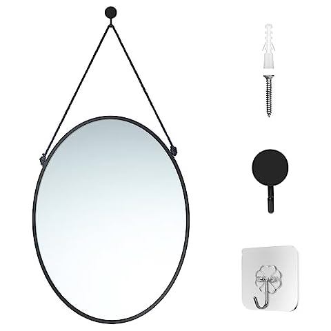 LONGWIN Black Oval Wall Mirror Cover
