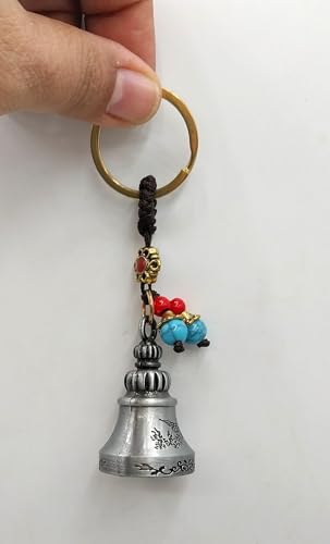 Image of Classic Antique Tibetan Temple Bell Shaped Keyring for Gift Gaurdian bell for Car Bike Bags Metal Key ring Key Chain Bag Charm Gift