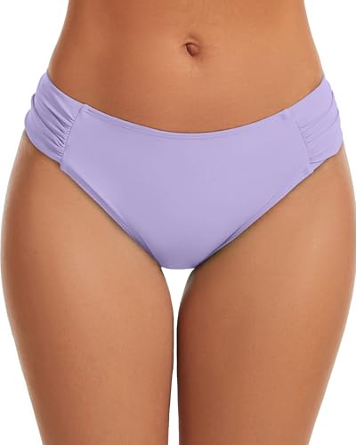 Image of Women's Bathing Suit Bottoms Full Coverage Ruched Bikini Tankini Bottom Swimsuit Brief