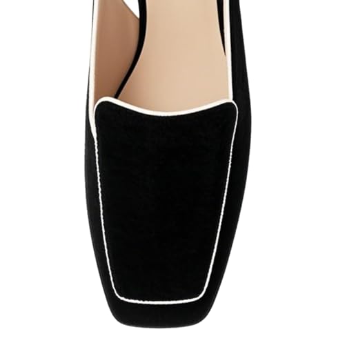 Image of YDN Women Closed Square Toe Block Low Heels Slingback Formal Loafer Dressy Shoes Office Lady Pump Size 4-15 US