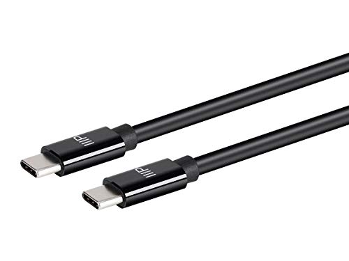 Monoprice Carregue e sincronize o cabo tipo C para tipo C – 3 metros – preto, USB 2.0, jaqueta TPE,