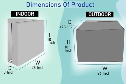 Image of The Furnishing Tree window ac cover suitable for BlueStar 2 Ton 3W24GBT, Black Color Elastic fit Cover for front and rear Of Window Ac