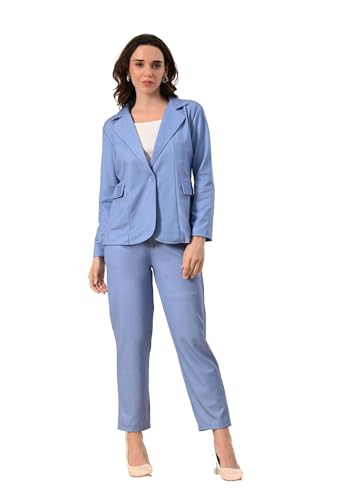 Image of Women's 3-Piece Formal Suit Set - Cotton Blend Blazer, High-Waist Pants & Camisole | Stylish Business Attire & Office Wear for Work, Interviews & Events