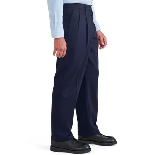 DOCKERS® Men's Signature Khaki Relaxed Fit Iron Free with Stain Defender® Pants - Pleated, Navy Blazer, 38W x 34L - image 2