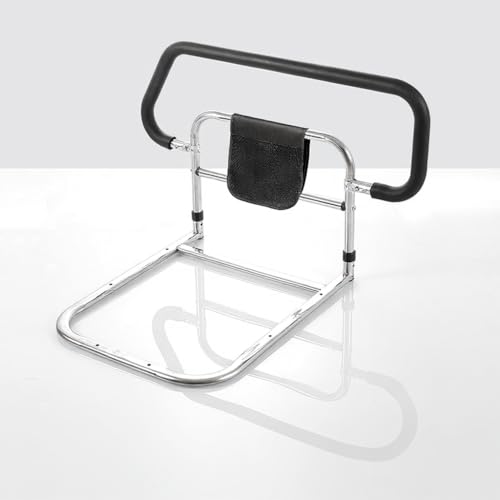 PortoAlegre Aufstehhilfe Bett für Senioren, Sicherheits Hilfsgeländer aus Kohlenstoffstahl mit Aufbewahrungstasche für Senioren Betten Schlafzimmerhilfen,74,5 x 56 x 49,5 cm