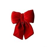 Weihnachtsschleife aus Samt für Baumschmuck und Partyeinrichtung, aus Stoff für festliche und langlebige Nutzung (E-Dunkelrot)