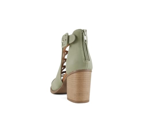 Image of Soda Aran ~ Women Open Toe Crisscross Straps Back Zipper High Heel Fashion Sandal with Adjustable Ankle Strap