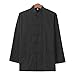 G-like Chinesisches Herren Hemd Shirt - Traditionelle Kampfkunst Kung Fu Tai Chi Wushu Klassisch Tangzhuang Stil Langärmelig Jacke Training Uniform Frühling Herbst Freizeit Kleidung (Schwarz, L)