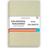 200 Natural Parchment 65lb Cover Paper Sheets 4 X 6 Inches Cardstock Weight Colored Sheets 4
