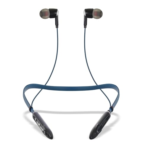 Image of Bluetooth Neckband Earphones with Mic | Crystal Clear Audio | Deep Bass, Noise Isolation, Magnetic Earbuds, Long Battery Life,Model Core NB101 for Sports & Workouts (Blue)