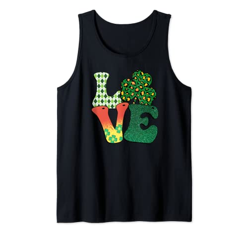 Chemise léopard humoristique pour amateur de bière Inscription Love St Patrick Débardeur