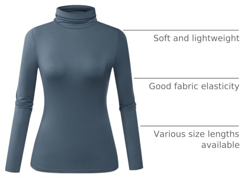 Image of Herou Womens Long Sleeve Turtleneck Slim Fitted Lightweight Casual Active Layer Tops Shirts