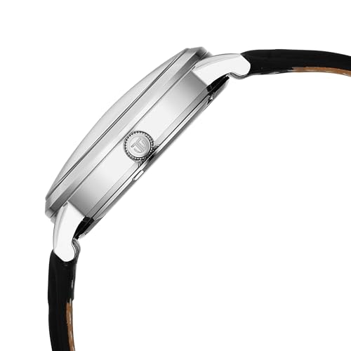Image of Titan Elegance Analog with Date by Hand and Dark Grey Dial Black Leather Strap Watch for Men - 90202SL02