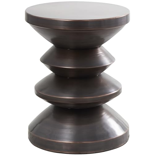 Image of Deco 79 Metal Side End Accent Table Art Deco Inspired End Table, Side Table 14 inch x 14 inch x 18 inch, Copper