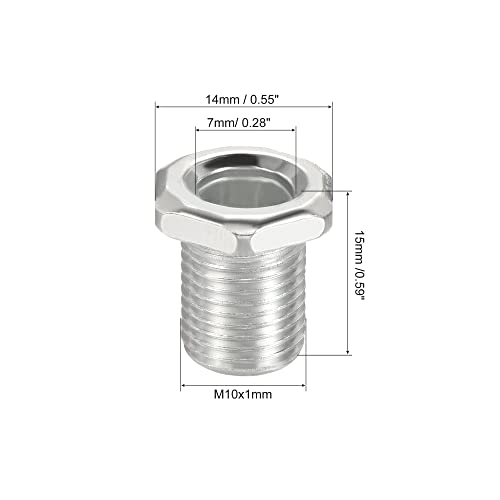 Image of MECCANIXITY Hex Bolt Screw 15mm Long M10 Thread Pipe Hexagon Countersunk Flat Head for Chandelier, Galvanized Iron Pack of 10