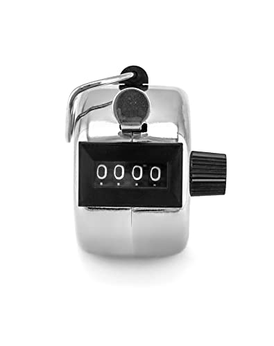 QWORK® 3 Stück Handzähler Klicker, Metal Klicker Zähler 4-Stellige Mechanischer Zähler für Inventur Marketing Fitness Sport Training Schul