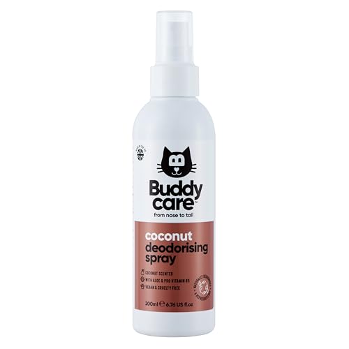 Buddycare Cat Deodorising Spray - Deodorising Spray for Cats - With Aloe Vera and Pro Vitamin B5 (Coconut, 200ml)