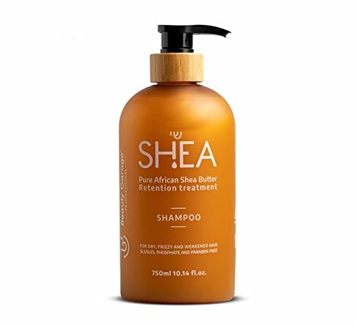 Beauty Garage African Shea Butter Shampoo | 750ml Sulphate Free Shampoo with Argan & Macadamia Oil | Smooth Shield Retention | For Dry & Frizzy Hair