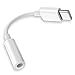 Produktbild OcioDual USB Typ C Male auf 3.5 mm TRRS OMPT Klinke Adapter Female Weiß Kopfhörer Kopfhöreranschluss Aux Jack Mini Kabel M/F