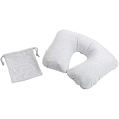 PEARL Schlaf-Nackenkissen: Aufblasbares Nackenhörnchen mit abnehmbarem Polycotton-Bezug Cover
