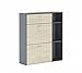 Skraut Home - Armario Zapatero - 102 x 90 x 26 cm - Capacidad para 12 Pares de Zapatos - 2 Puertas Basculantes + 1 Cajón - Modelo Wind - Acabado Gris/Roble