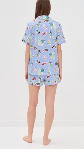 Image of Bed Head PJs Womens Matching Pajamas - Soft Organic Short Sleeve Button Down PJ Shirt & Shorts Set - Sleepwear & Loungewear