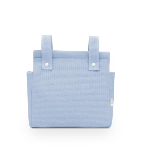 Danielstore Bolso Panera Carrito Bebe -Bolso Carro Bebe con Diseño Práctico y Funcional Cierre con Cremallera- Bolso Pañalera Bebe Personalizable Nombre Bebé Bordado (Azul)