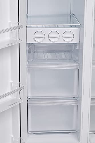 Image of Midea 591L Frost Free Inverter Compressor Side By Side Refrigerator with Water Dispensor (MRF5920WDSSF, Silver, SS Finish, Multi Air Flow, Digital Touch Control)