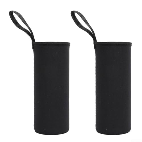 Bebykilemi Paquete de 2 fundas de neopreno para botella de agua, cubierta de botella aislada, para camping, senderismo, deportes, viajes, bebidas, control de temperatura, protección (750 ml, negro)