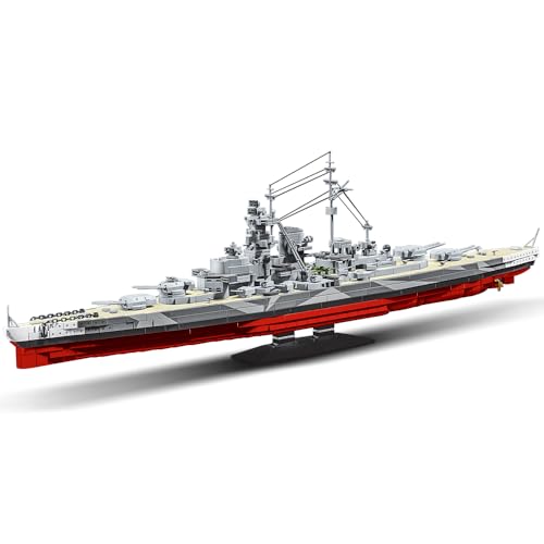 DUANT Tirpitz Schlachtschiff Bausteine WW2 Militärserie Bismarck-Klasse Schlachtschiff 2. Schiff Geeignet für Erwachsene Bauspielzeug Geschenk Klemmbausteine Technik Schiff