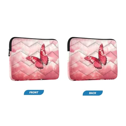 Funda para portátil de 13-14 pulgadas rosa galaxia mariposa miniatura 2