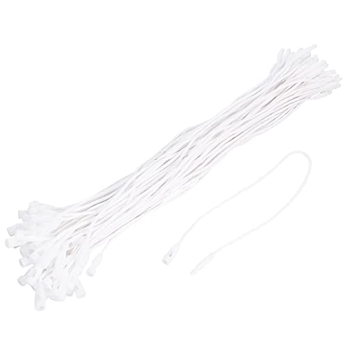 Cuerda de cera blanca MECCANIXITY para etiquetas colgantes con cierre de plástico de 7.8 pulgadas