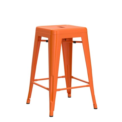 Image of FDW Metal Bar Stools Set of 4 Counter Height Bar Stools 24 Inches Industrial Bar Chairs Patio Stool Stackable Backless Stool Indoor Outdoor Metal Kitchen Stools Bar Chairs (Bronze, 24 inch)