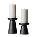 Main + Mesa Stoneware Pillar & Taper Candle Holders, Set of 2