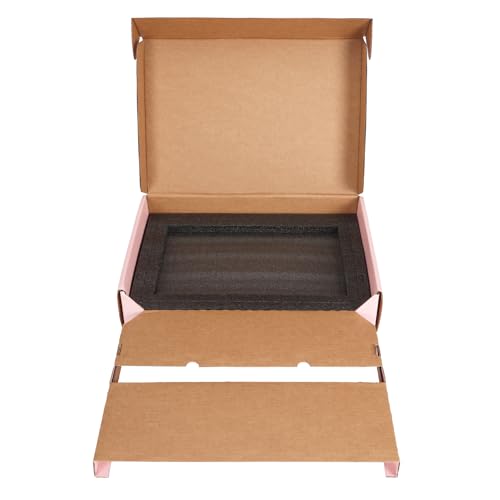CRUGLA Pink Laptop Shipping Box with Cushioned Foam, Up to 17 inch Corrugated Cardboard Mailer for Laptop Notebook Shipment,1 Pack