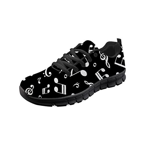 Wanyint Lightweight Sneakers for Running Walking Lace Up Black Sole Shoes