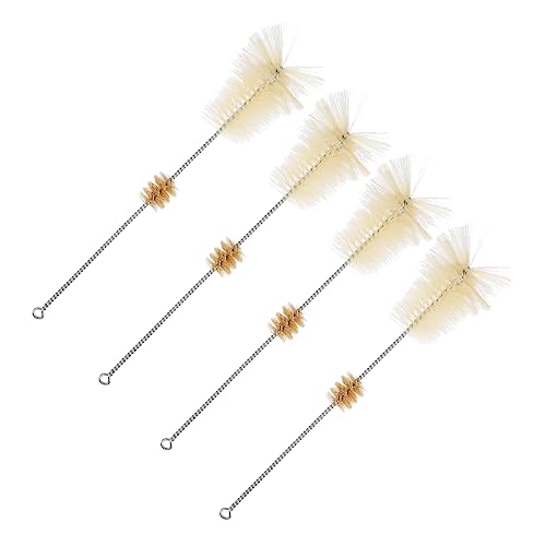 Didiseaon 4pcs Bottle Brush Cup Cleaning Brush Drinking Cleaner Brush Cup Brush Cleaner Laboratory Beaker Brush Utility Cleaner Pipette Cup Scrubber Water Bottles Pig Hair Beige